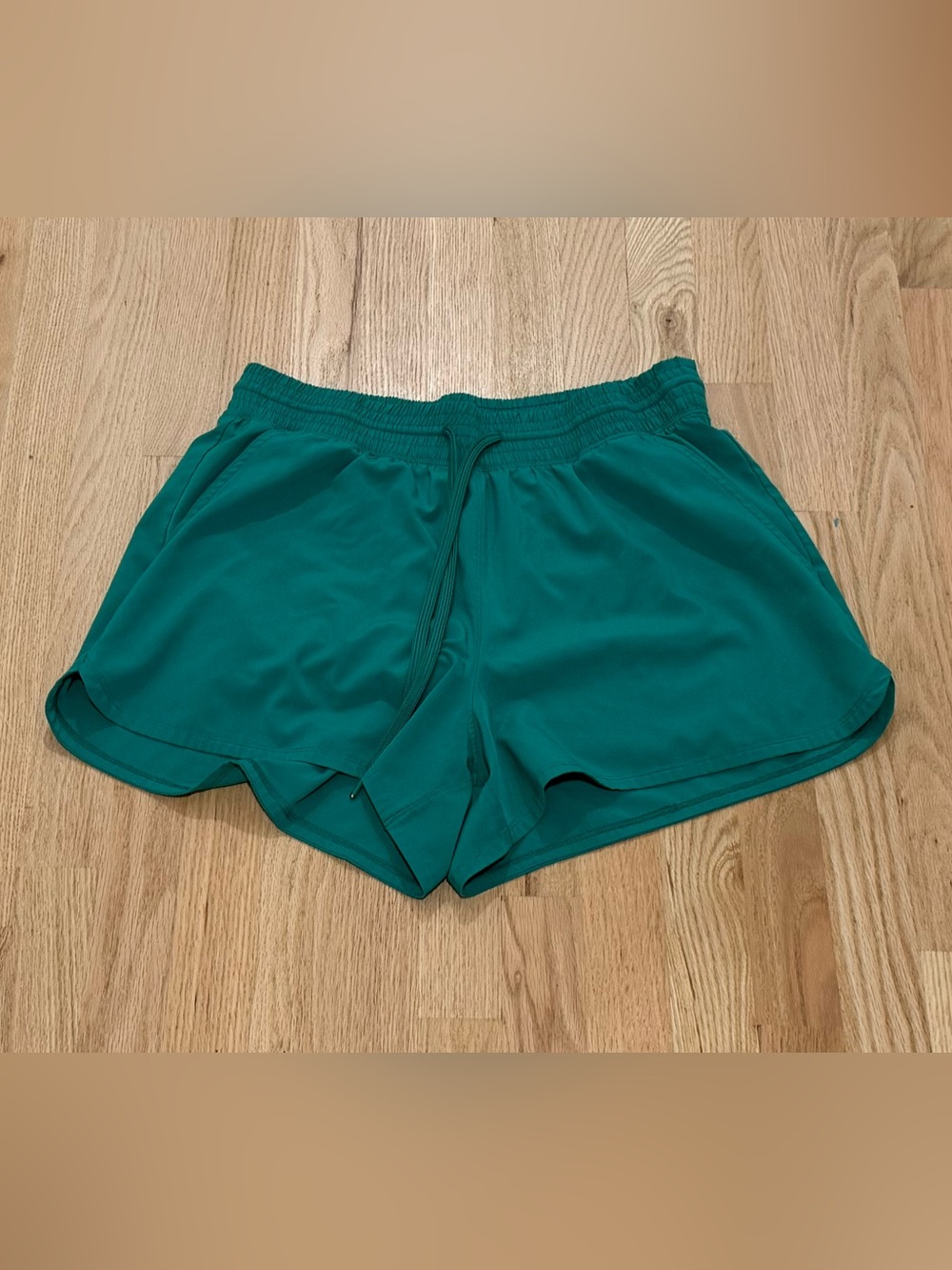 Women's Teal Athletic Shorts - Elastic Waist